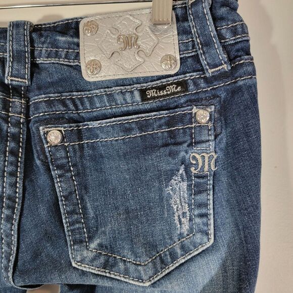 Miss Me Crop Skinny JP725OAK 27x27 Womens Jean Embellished Pockets FREE SHIPPING - Picture 5 of 8